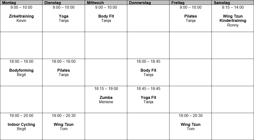 Kurs Plan